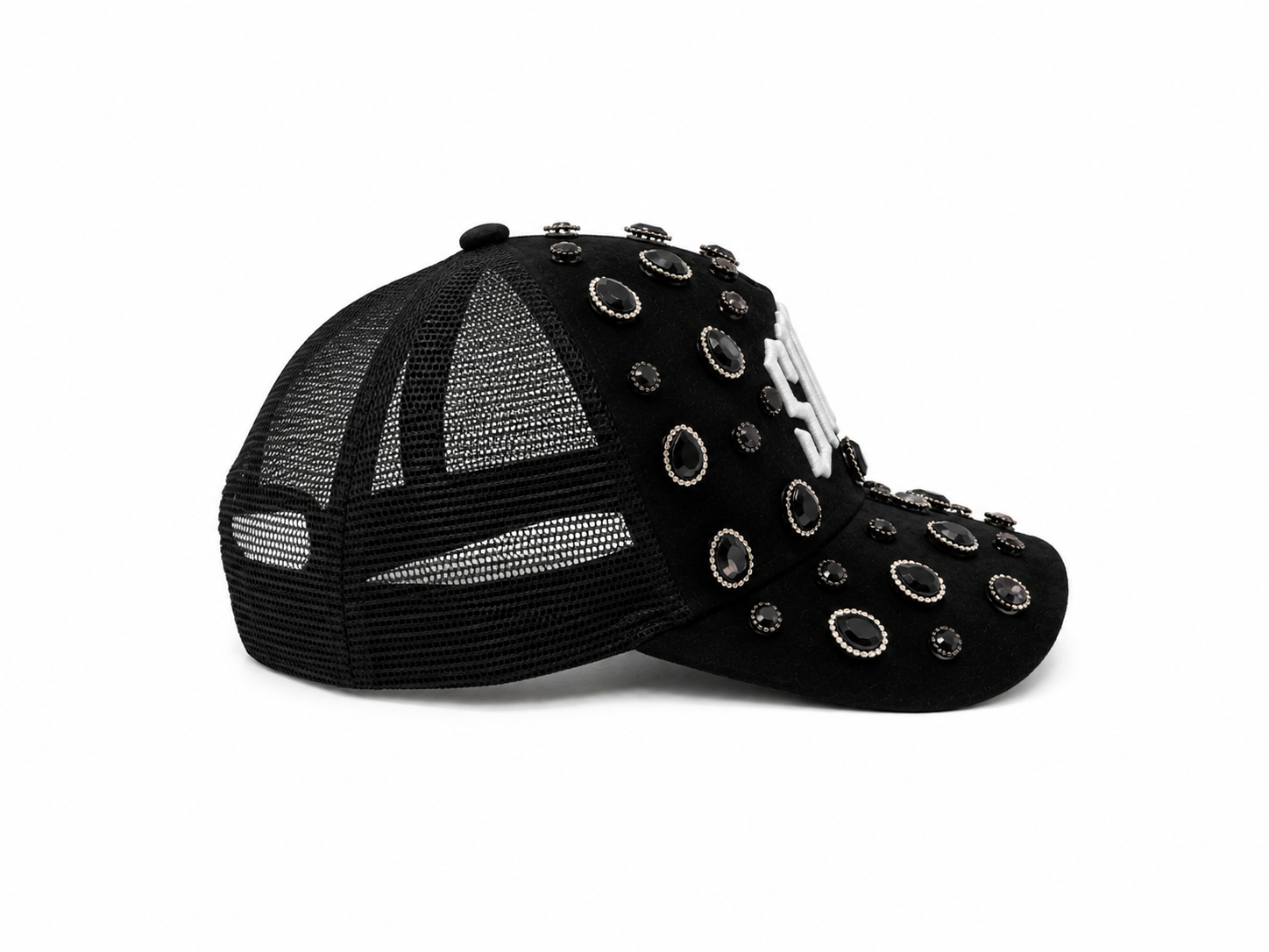 BLACK RHINESTONE CAP