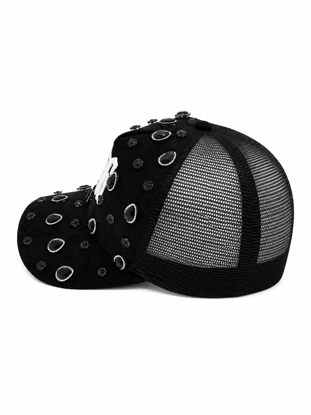 BLACK RHINESTONE CAP